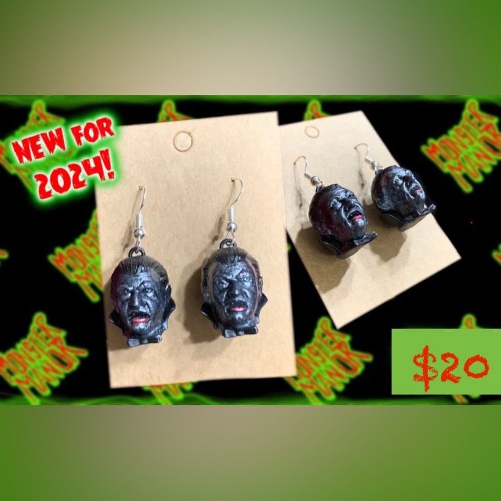 Universal classic monsters Lugosi Dracula vampire earrings‎
